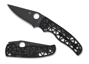 Spyderco Knives™ Edgerati Compression Lock C266BKALBKP Black Anodized Aluminum CPM S30V Stainless Steel Pocket Knife