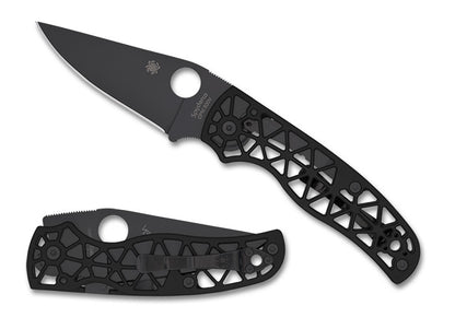 Spyderco Knives™ Edgerati Compression Lock C266BKALBKP Black Anodized Aluminum CPM S30V Stainless Steel Pocket Knife