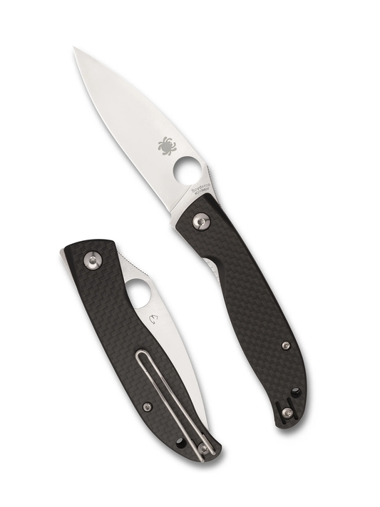 Spyderco Knives™ Mantra 4 Liner Lock C274CFP Carbon Fiber & Black G10 Laminate 8Cr13MoV Stainless Steel Pocket Knife