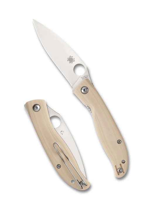 Spyderco Knives™ Mantra 4 Liner Lock C274GWP White G10 8Cr13MoV Stainless Steel Pocket Knife