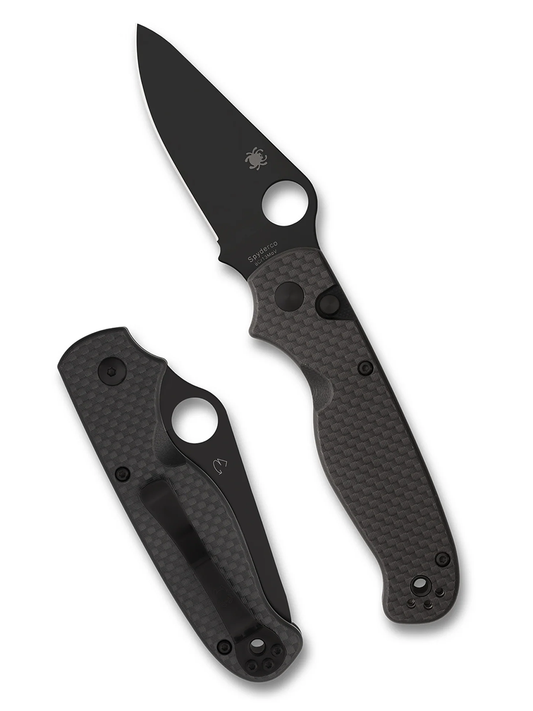 Spyderco Knives™ ButtonUp Button Lock C275CFPBK Carbon Fiber & Black G10 Laminate 8Cr13MoV Stainless Steel Pocket Knife
