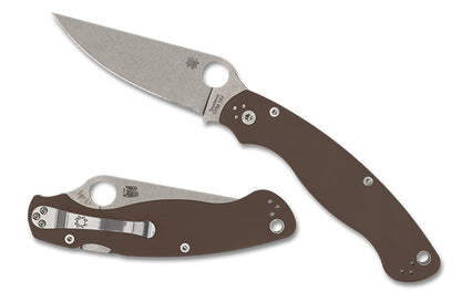 Spyderco Knives™ Military Compression Lock C36GPBN15V2 Brown G-10 CPM 15V Carbon Steel Pocket Knife