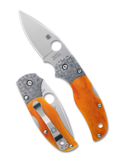Spyderco Knives™ Native 5 Lockback C41BA50TH Amber Bone CPM S90V Stainless Steel Pocket Knife