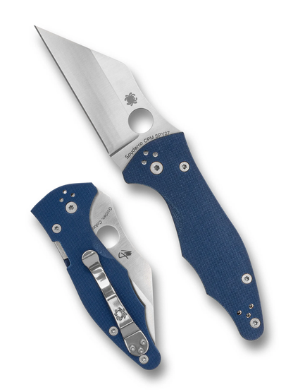Spyderco Knives™ Yojimbo 2 Compression Lock C85GPCBL2 Blue G-10 CPM SPY27 Stainless Steel Pocket Knife