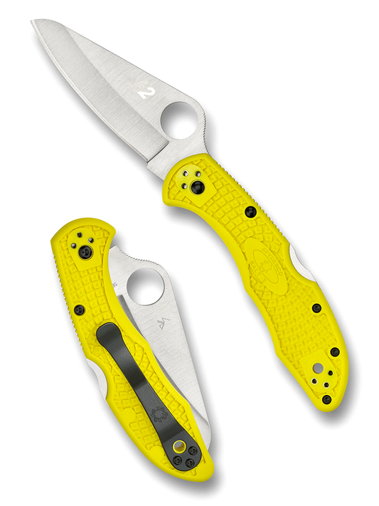 Spyderco Knives™ Salt 2 Lockback C88PYL2 Yellow Fiberglass Reinforced Nylon H2 Stainless Steel Pocket Knife