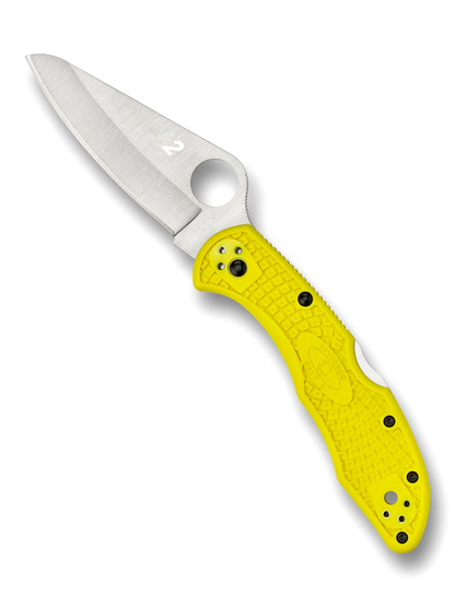 Spyderco Knives™ Salt 2 Lockback C88PYL2 Yellow Fiberglass Reinforced Nylon H2 Stainless Steel Pocket Knife