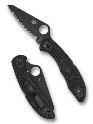 Spyderco Knives™ Salt 2 Lockback C88SBBK2 Black Fiberglass Reinforced Nylon H2 Stainless Steel Pocket Knife