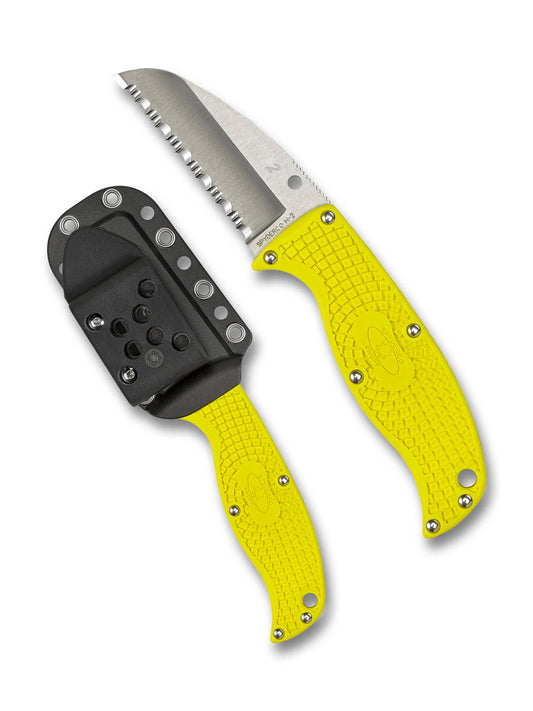 Spyderco Knives™ Enuff Fixed Blade FB31SYL Yellow Fiberglass Reinforced Nylon H2 Stainless Steel Knife