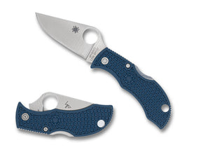 Spyderco Knives™ ManBug Back Lock MPCBL Cobalt Blue FRN CPM SPY27 Stainless Steel Pocket Knife