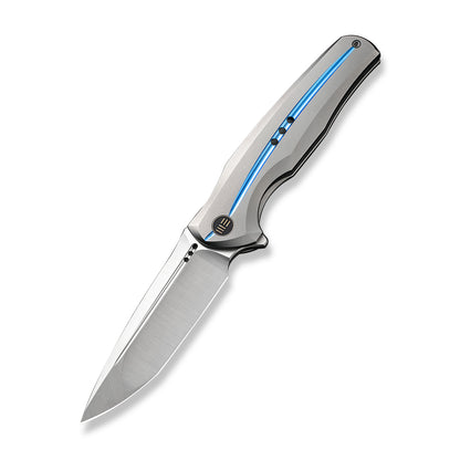 WE Knife Co., Ltd™ 601X Frame Lock WE01J-2 Gray & Blue 6AL4V Titanium CPM 20CV Stainless Steel Pocket Knife