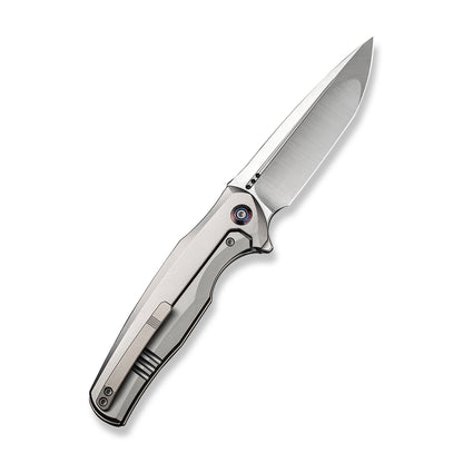 WE Knife Co., Ltd™ 601X Frame Lock WE01J-2 Gray & Blue 6AL4V Titanium CPM 20CV Stainless Steel Pocket Knife