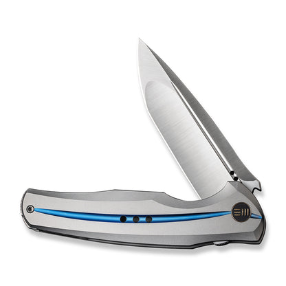 WE Knife Co., Ltd™ 601X Frame Lock WE01J-2 Gray & Blue 6AL4V Titanium CPM 20CV Stainless Steel Pocket Knife