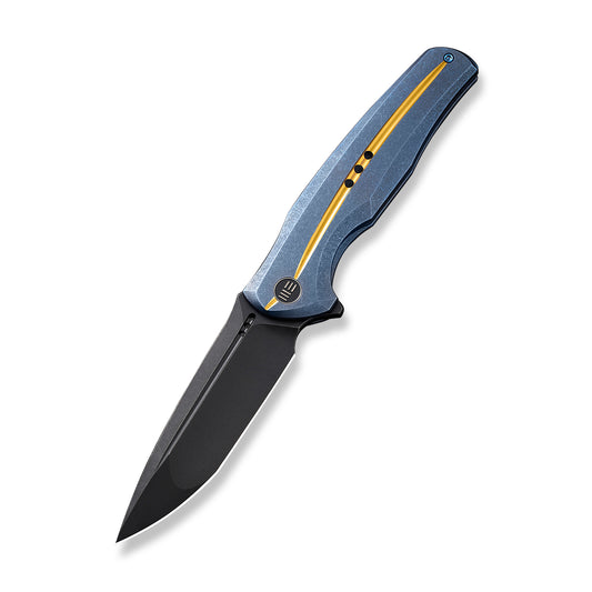 WE Knife Co., Ltd™ 601X Frame Lock WE01J-3 Blue & Golden 6AL4V Titanium CPM 20CV Stainless Steel Pocket Knife