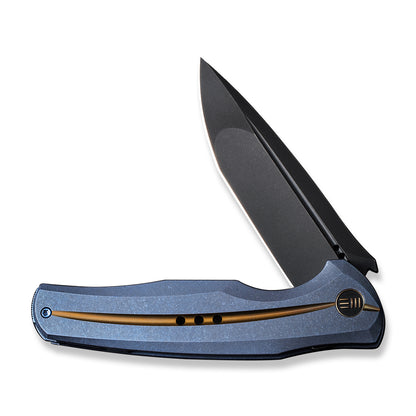 WE Knife Co., Ltd™ 601X Frame Lock WE01J-3 Blue & Golden 6AL4V Titanium CPM 20CV Stainless Steel Pocket Knife