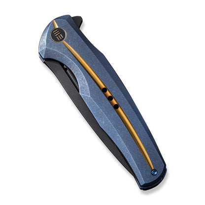 WE Knife Co., Ltd™ 601X Frame Lock WE01J-3 Blue & Golden 6AL4V Titanium CPM 20CV Stainless Steel Pocket Knife