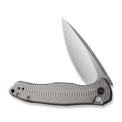 WE Knife Co., Ltd™ Kitefin Button Lock WE19002M-2 Gray 6AL4V Titanium CPM-20CV Stainless Steel Pocket Knife