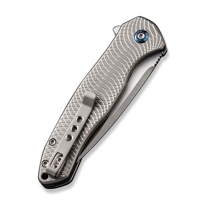 WE Knife Co., Ltd™ Kitefin Button Lock WE19002M-2 Gray 6AL4V Titanium CPM-20CV Stainless Steel Pocket Knife