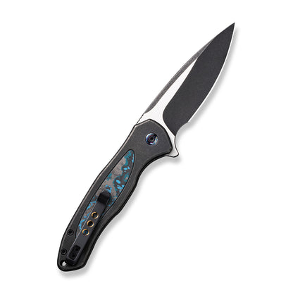 WE Knife Co., Ltd™ Kitefin Button Lock WE19002N-1 Black 6AL4V Titanium and Arctic Storm Fat Carbon CPM-20CV Stainless Steel Pocket Knife