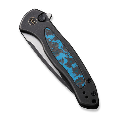 WE Knife Co., Ltd™ Kitefin Button Lock WE19002N-1 Black 6AL4V Titanium and Arctic Storm Fat Carbon CPM-20CV Stainless Steel Pocket Knife