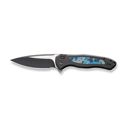 WE Knife Co., Ltd™ Kitefin Button Lock WE19002N-1 Black 6AL4V Titanium and Arctic Storm Fat Carbon CPM-20CV Stainless Steel Pocket Knife