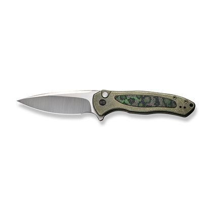 WE Knife Co., Ltd™ Kitefin Button Lock WE19002N-2 Green 6AL4V Titanium and Jungle Wear Fat Carbon CPM-20CV Stainless Steel Pocket Knife