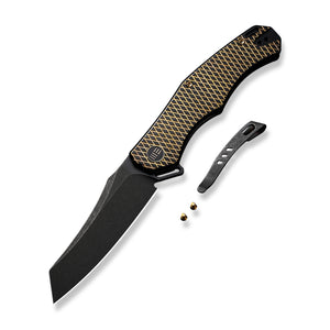 WE Knife Co., Ltd™ Rekker Frame Lock WE22010G-3 Golden & Black 6al4v Titanium CPM 20CV Stainless Steel Pocket Knife