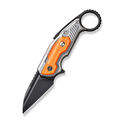 WE Knife Co., Ltd™ Yardbird Button Lock WE22021-1 Gray 6AL4V Titanium and Orange G10 CPM 20CV Stainless Steel Pocket Knife