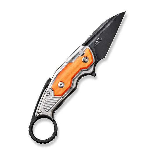 WE Knife Co., Ltd™ Yardbird Button Lock WE22021-1 Gray 6AL4V Titanium and Orange G10 CPM 20CV Stainless Steel Pocket Knife