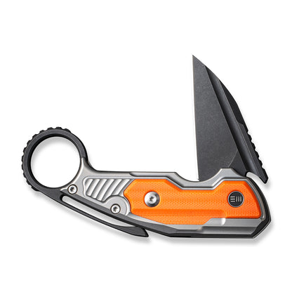 WE Knife Co., Ltd™ Yardbird Button Lock WE22021-1 Gray 6AL4V Titanium and Orange G10 CPM 20CV Stainless Steel Pocket Knife