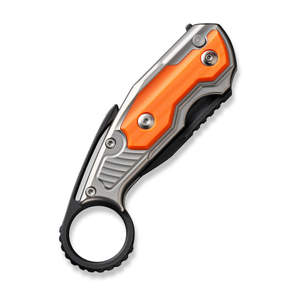 WE Knife Co., Ltd™ Yardbird Button Lock WE22021-1 Gray 6AL4V Titanium and Orange G10 CPM 20CV Stainless Steel Pocket Knife