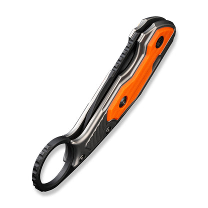 WE Knife Co., Ltd™ Yardbird Button Lock WE22021-1 Gray 6AL4V Titanium and Orange G10 CPM 20CV Stainless Steel Pocket Knife