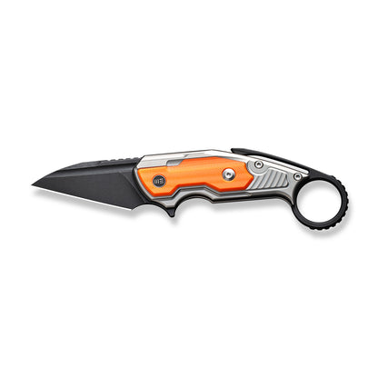 WE Knife Co., Ltd™ Yardbird Button Lock WE22021-1 Gray 6AL4V Titanium and Orange G10 CPM 20CV Stainless Steel Pocket Knife