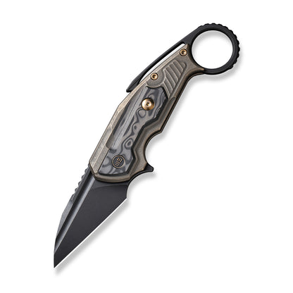 WE Knife Co., Ltd™ Yardbird Button Lock WE22021-2 Bronze 6AL4V Titanium and Black Rose Carbon Fiber CPM 20CV Stainless Steel Pocket Knife