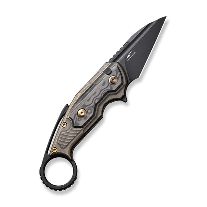 WE Knife Co., Ltd™ Yardbird Button Lock WE22021-2 Bronze 6AL4V Titanium and Black Rose Carbon Fiber CPM 20CV Stainless Steel Pocket Knife