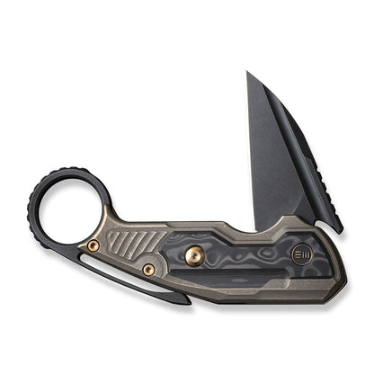 WE Knife Co., Ltd™ Yardbird Button Lock WE22021-2 Bronze 6AL4V Titanium and Black Rose Carbon Fiber CPM 20CV Stainless Steel Pocket Knife
