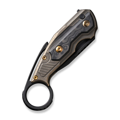 WE Knife Co., Ltd™ Yardbird Button Lock WE22021-2 Bronze 6AL4V Titanium and Black Rose Carbon Fiber CPM 20CV Stainless Steel Pocket Knife