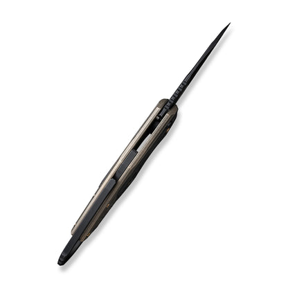 WE Knife Co., Ltd™ Yardbird Button Lock WE22021-2 Bronze 6AL4V Titanium and Black Rose Carbon Fiber CPM 20CV Stainless Steel Pocket Knife