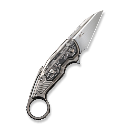 WE Knife Co., Ltd™ Yardbird Button Lock WE22021-3 6AL4V Titanium and Aluminum Foil Carbon Fiber CPM 20CV Stainless Steel Pocket Knife