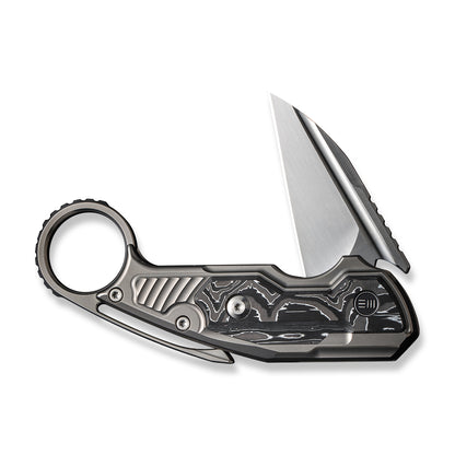 WE Knife Co., Ltd™ Yardbird Button Lock WE22021-3 6AL4V Titanium and Aluminum Foil Carbon Fiber CPM 20CV Stainless Steel Pocket Knife