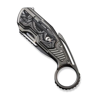 WE Knife Co., Ltd™ Yardbird Button Lock WE22021-3 6AL4V Titanium and Aluminum Foil Carbon Fiber CPM 20CV Stainless Steel Pocket Knife