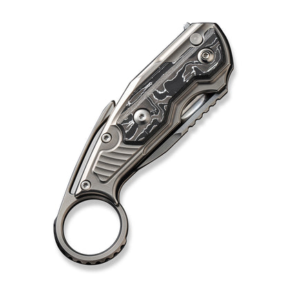 WE Knife Co., Ltd™ Yardbird Button Lock WE22021-3 6AL4V Titanium and Aluminum Foil Carbon Fiber CPM 20CV Stainless Steel Pocket Knife