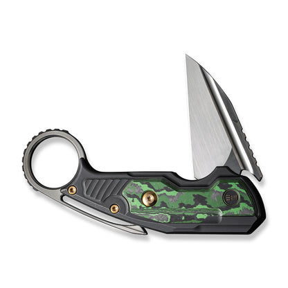 WE Knife Co., Ltd™ Yardbird Button Lock WE22021-4 6al4v Titanium and Jungle Wear Fat Carbon Fiber CPM 20CV Stainless Steel Pocket Knife