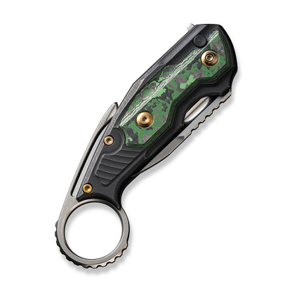 WE Knife Co., Ltd™ Yardbird Button Lock WE22021-4 6al4v Titanium and Jungle Wear Fat Carbon Fiber CPM 20CV Stainless Steel Pocket Knife