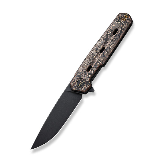 WE Knife Co., Ltd™ Navo Liner Lock WE22026-5 Black & Cooper Foil Carbon Fiber CPM 20CV Stainless Steel Pocket Knife