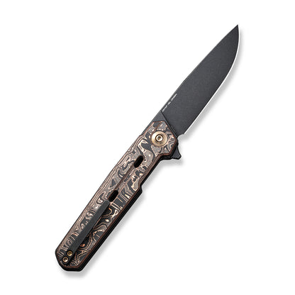 WE Knife Co., Ltd™ Navo Liner Lock WE22026-5 Black & Cooper Foil Carbon Fiber CPM 20CV Stainless Steel Pocket Knife