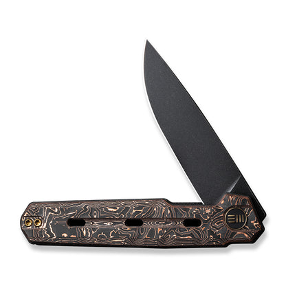 WE Knife Co., Ltd™ Navo Liner Lock WE22026-5 Black & Cooper Foil Carbon Fiber CPM 20CV Stainless Steel Pocket Knife