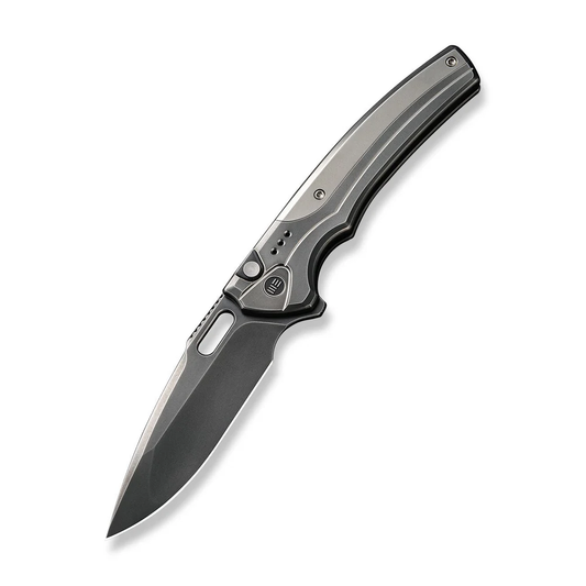 WE Knife Co., Ltd™ Exciton Button Lock WE22038A-7 Polished Gray 6AL4V Titanium CPM 20CV Stainless Steel Pocket Knife
