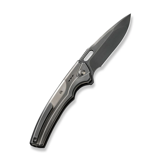 WE Knife Co., Ltd™ Exciton Button Lock WE22038A-7 Polished Gray 6AL4V Titanium CPM 20CV Stainless Steel Pocket Knife