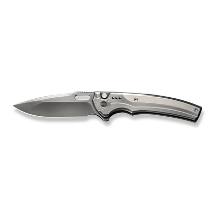 WE Knife Co., Ltd™ Exciton Button Lock WE22038A-7 Polished Gray 6AL4V Titanium CPM 20CV Stainless Steel Pocket Knife