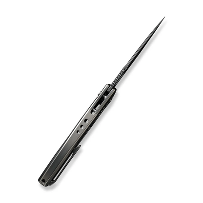 WE Knife Co., Ltd™ Exciton Button Lock WE22038A-7 Polished Gray 6AL4V Titanium CPM 20CV Stainless Steel Pocket Knife